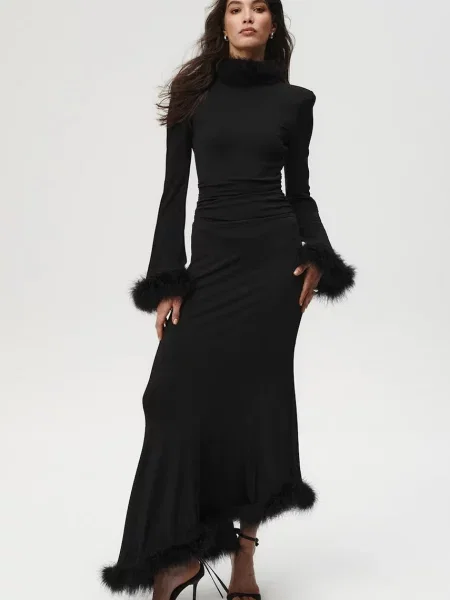 Undress Code suknja s viskozom Majestic crna