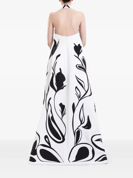 Rochie Saiid Kobeisy cu gât halter alb