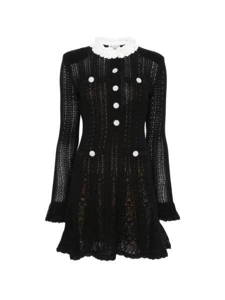 Rochie mini Self-portrait tricotate negru