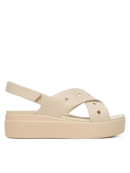 Sandály Crocs Brooklyn 4U Cross Strap Sandal béžová