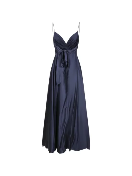 Rochie maxi Blanca Vita cu funde albastru