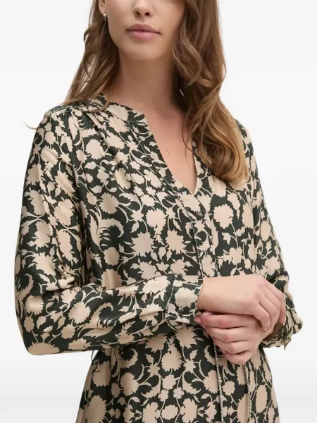 Midi haljina La Petite Française s cvjetnim printom s printom s V-izrezom