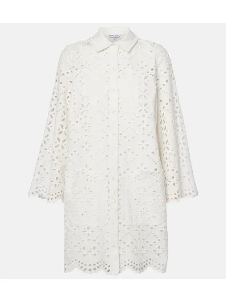 Rochie tip cămașă Veronica Beard cu broderie alb