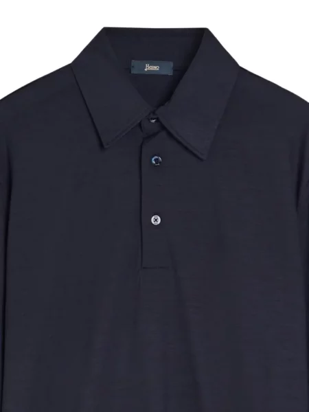 Lung tricou polo Herno albastru