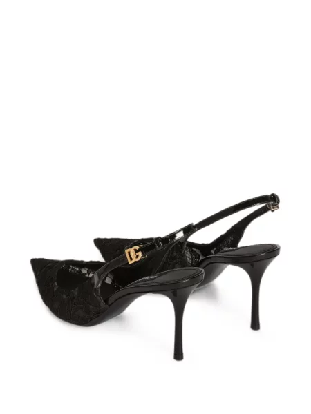 Pantofi cu toc Dolce & Gabbana din dantelă slingback negru