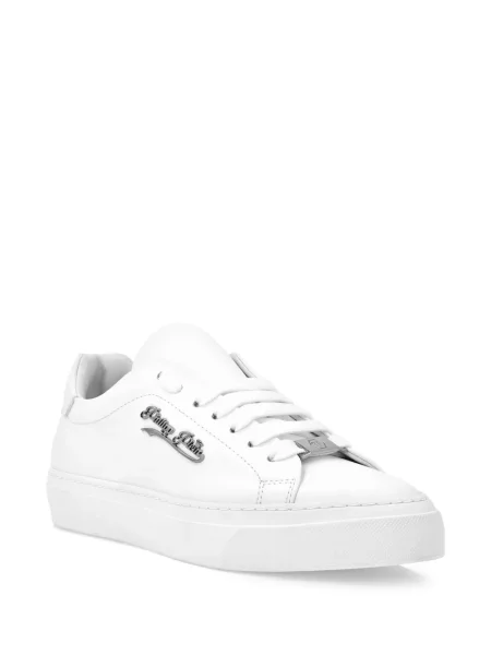 Sneakerși Philipp Plein cu șireturi din piele alb