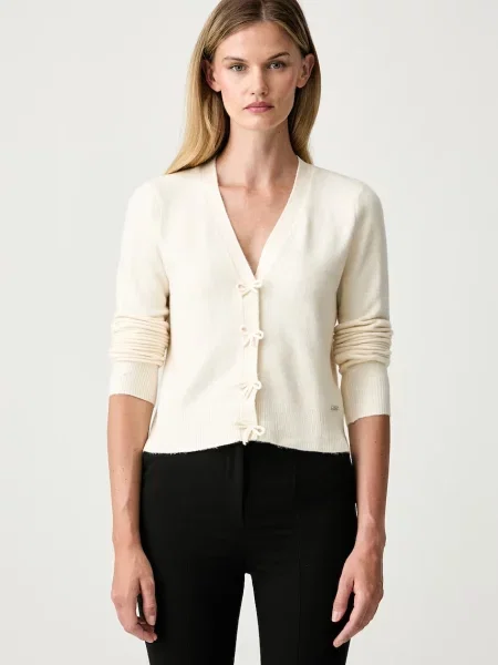 DKNY cardigan pentru femei cu vâscoză bej