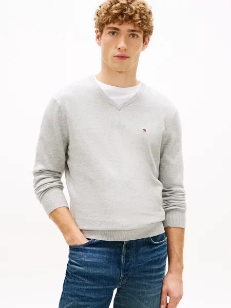 TOMMY HILFIGER Sveter ESSENTIAL svetlosivá