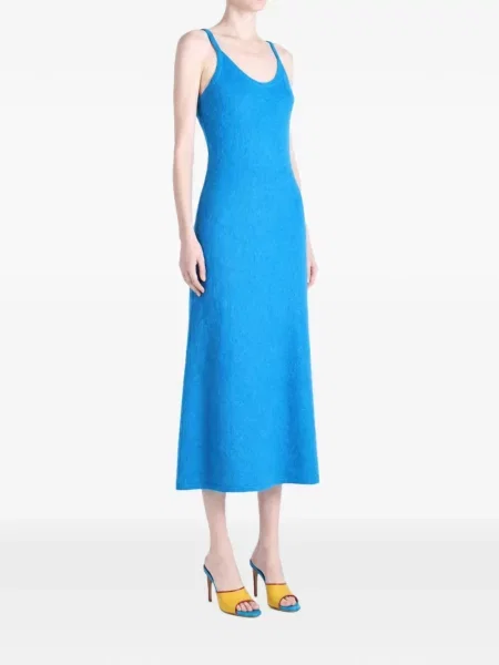 Rochie midi Auralee fără mâneci albastru