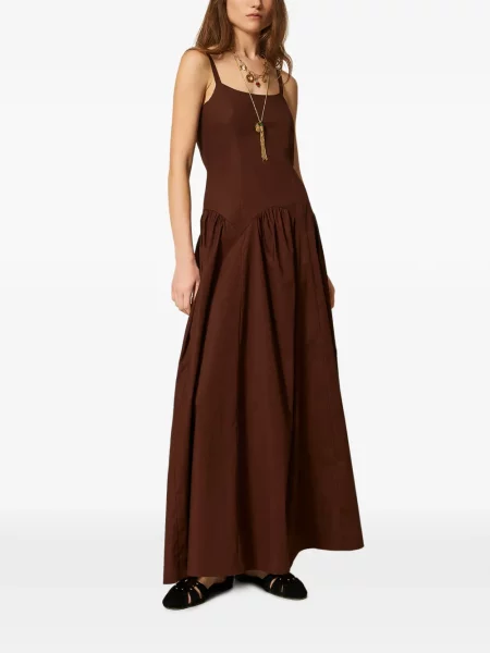 Puplin maxi ruha Twinset barna