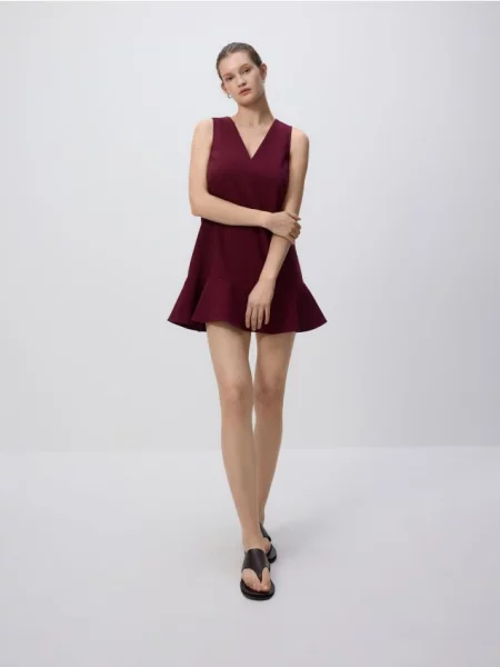 Reserved Rochie mini cu volane maro