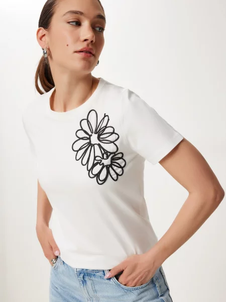 Happiness İstanbul Tricou negru / natural alb