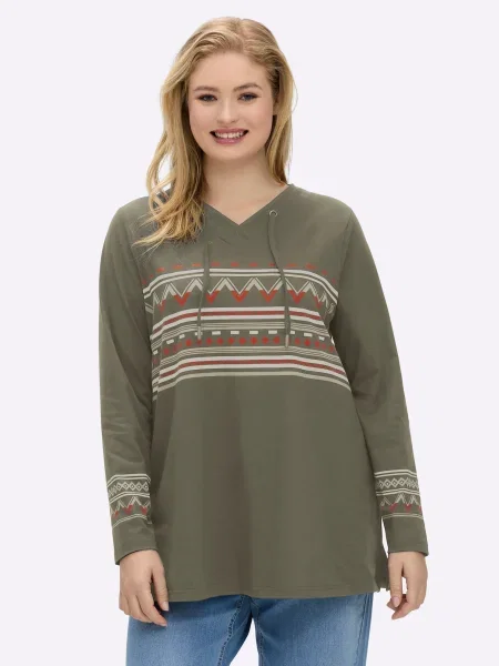 SHEEGO Tričko režná / zelená / pastelově zelená červená