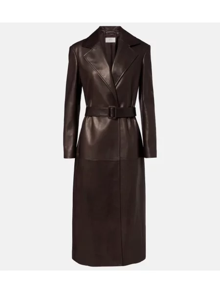 Palton The Row din piele maro