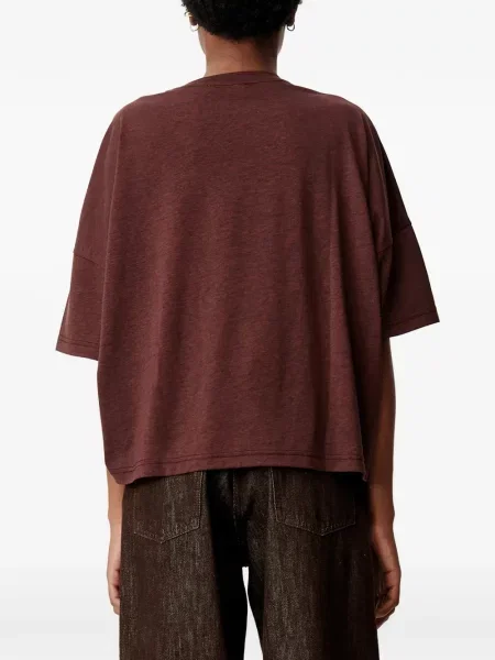 Tricou Sessun cu decolteu rotund maro