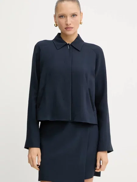 BOSS marynarka oversize gładka granatowy