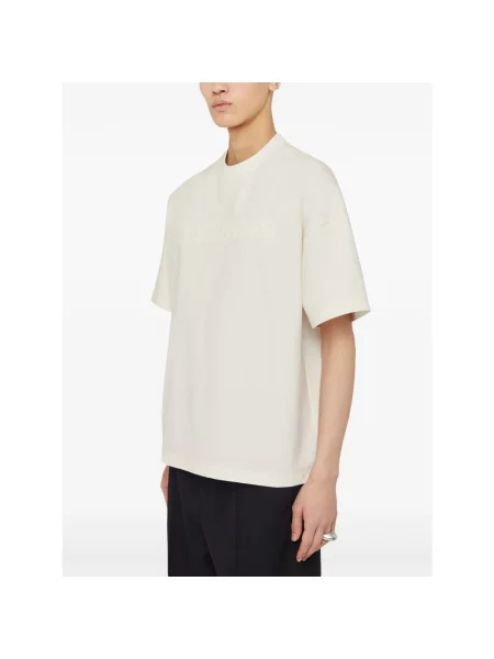 Koszulka Jil Sander z logo casual beżowa