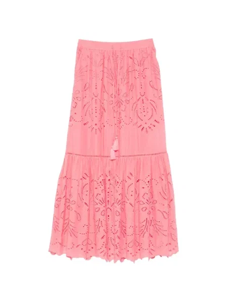 Haftowana spódnica midi Ermanno Firenze różowa