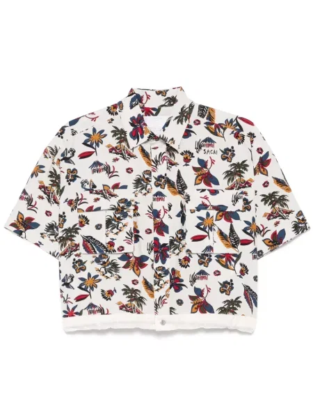 Cămașă Sacai cu model floral cu imagine gri
