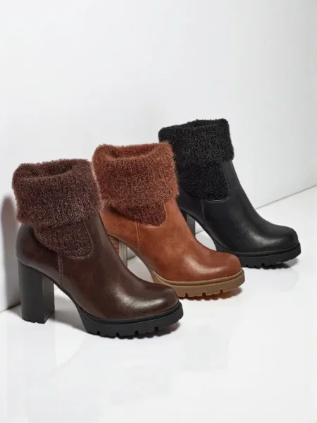 Botine Resti tricotate maro