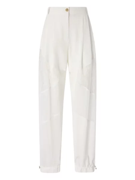 Pantaloni Pinko din dantelă alb