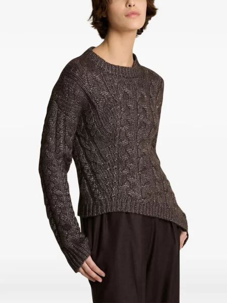 Pulover Kiton asimetric țesut maro