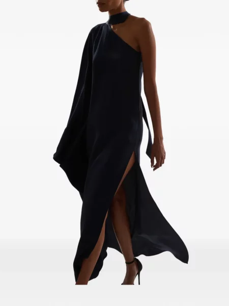 Rochie maxi Taller Marmo cu un umăr gol albastru