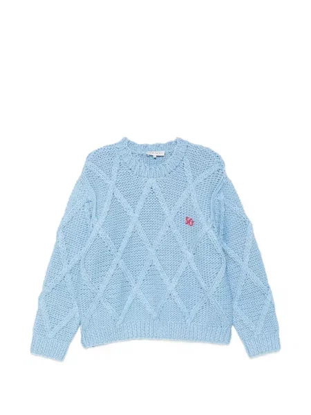 Pulover Stine Goya cu broderie albastru