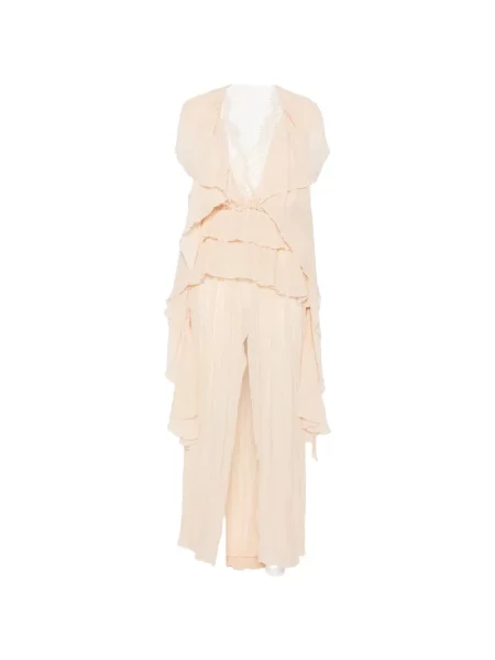 Rochie maxi Blumarine cu volane roz