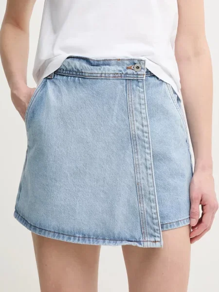 Pepe Jeans fustă și pantaloni denim REGULAR SKORT HW femei neted high waist albastru