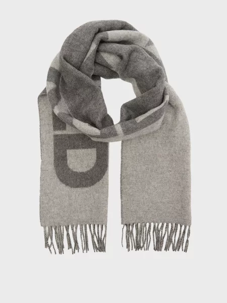 Вовняний шарф Karl Lagerfeld сірий
