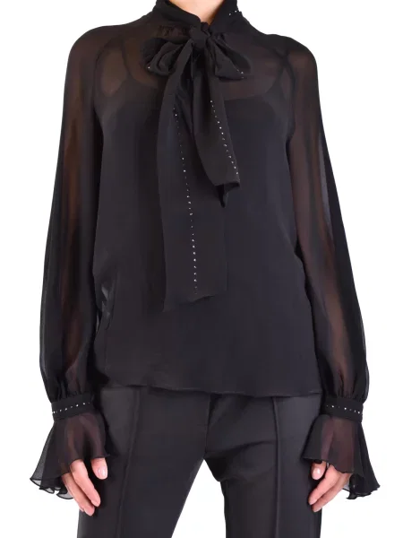 Bluzka Maxmara szyfonowa czarna