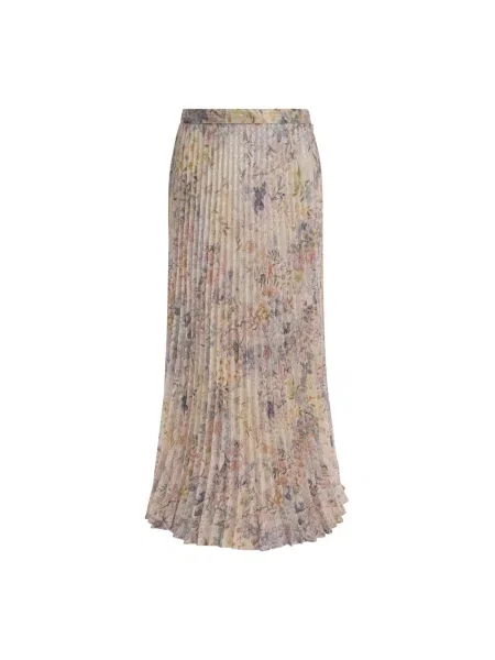 Długa spódnica plisowana Golden Goose z cekinami w kwiatki złota