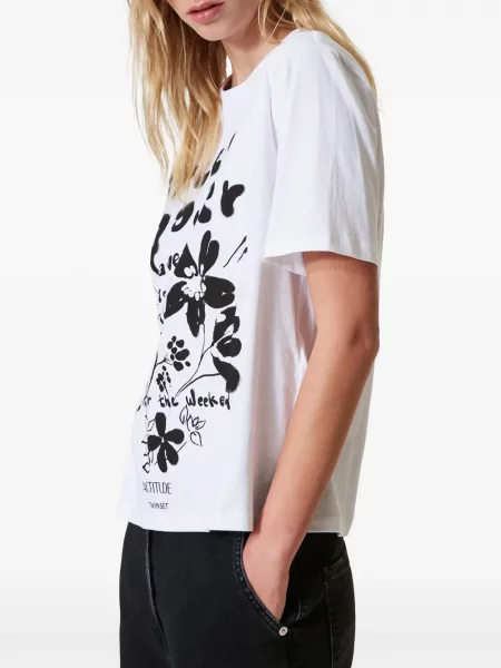 Tricou Twinset cu imagine alb