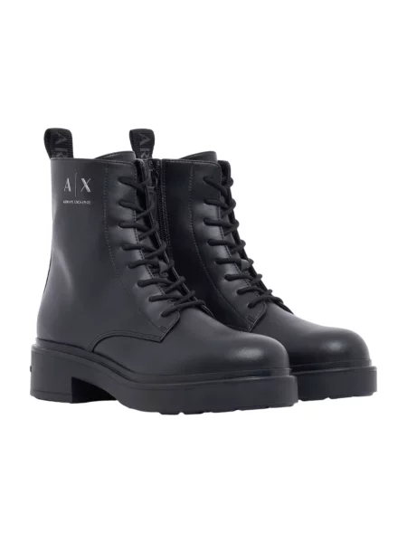Botki Armani Exchange skórzane czarne