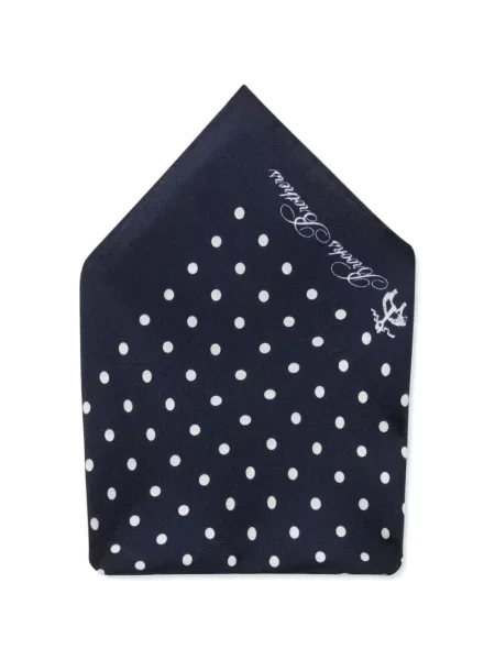 Hedvábný puntíkatý šál Brooks Brothers modrý