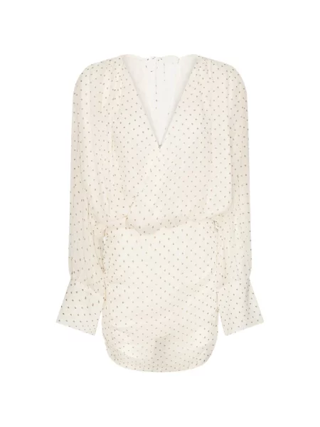 Sukienka mini Rotate Birger Christensen szyfonowa z dekoltem w serek garniturowa