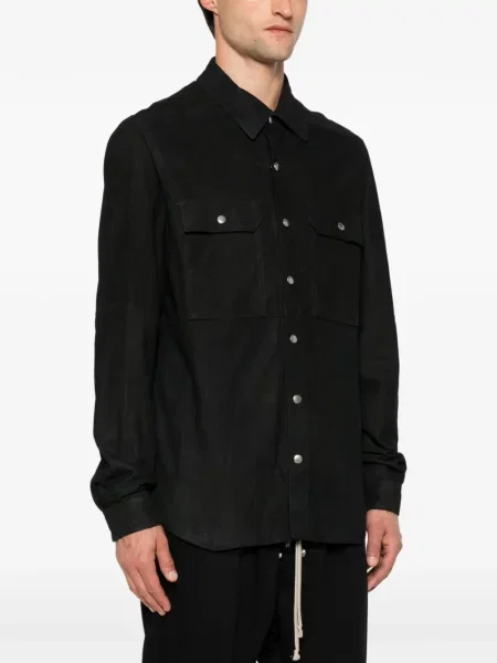 Geacă Rick Owens din piele de căprioară negru