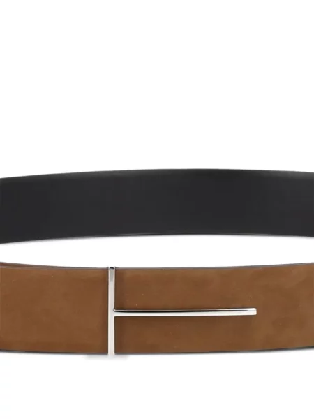 Curea Tom Ford din nubuc reversibilă maro