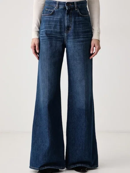 Weekend Max Mara jeansy wide leg WKDSPORT granatowe