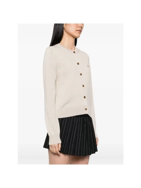 Maison Kitsuné kardigan wełniany Baby Fox Merino Regular lekki beżowy