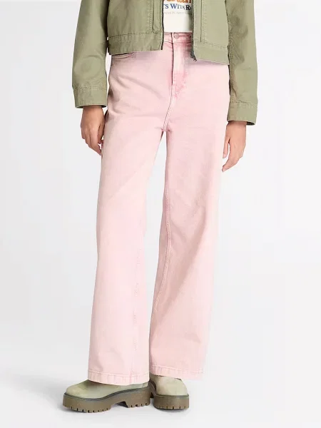 Широкі джинси Timberland пудра ліоцел/бавовна