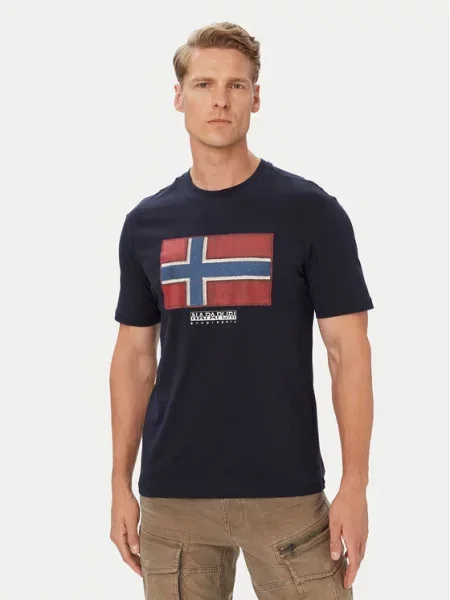Napapijri Tricou S-Flag Tiki Ss Bleumarin