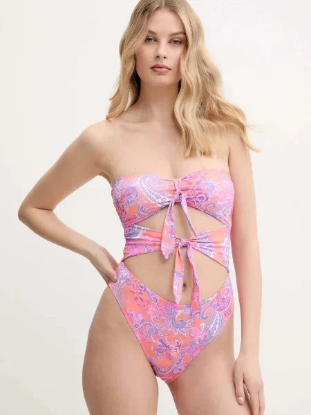 Jednodílné plavky Guess mírně vyztužený košík oranžová