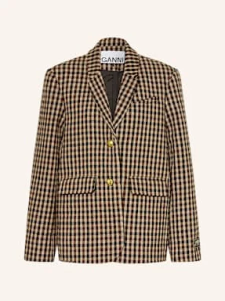 Ganni Blezer Oversize braun brązowa