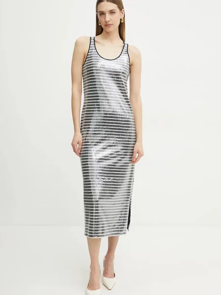 Marella rochie BEATI marin midi drept albastru