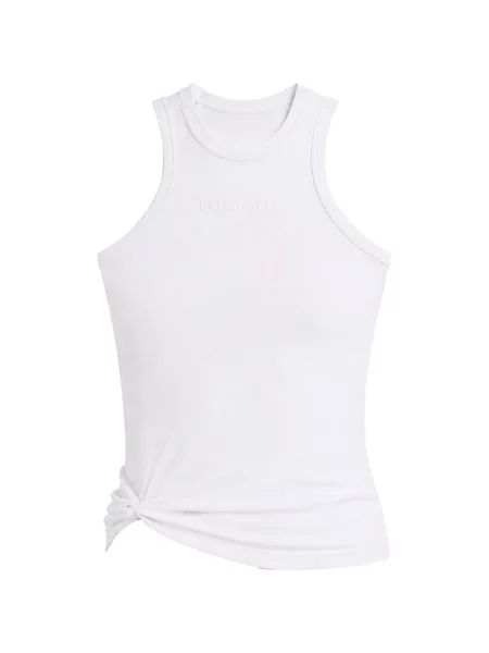 Top Balenciaga cu broderie alb