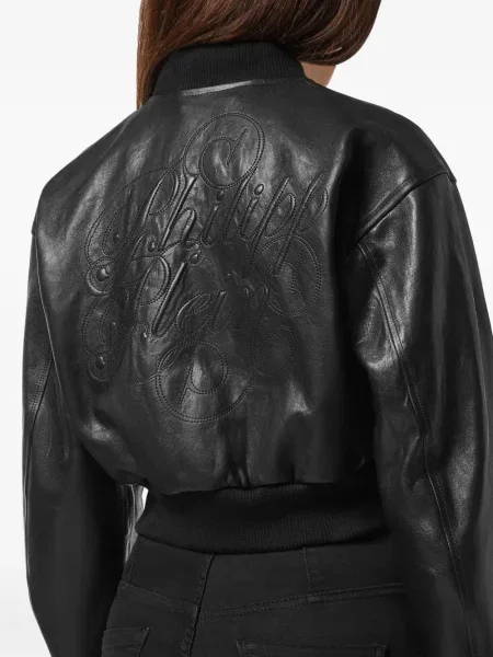 Geanta de piele Philipp Plein negru