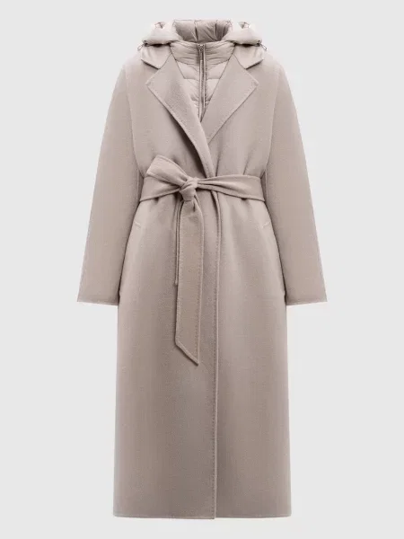 Пальто на запах з вовни та кашеміру зі знімною пуховою курткою Moorer сіре