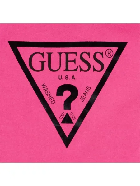 Guess T-shirt Ružičasta crna